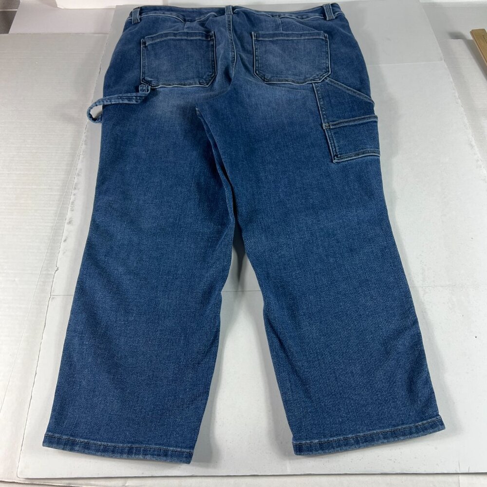 Edgely Jeans Womens Plus 40x25* High Rise Slim Straight Ankle Blue Denim Tag 20W - Picture 10 of 16
